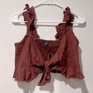 Burnt Orange Paisley Embroidered Two-Piece Set